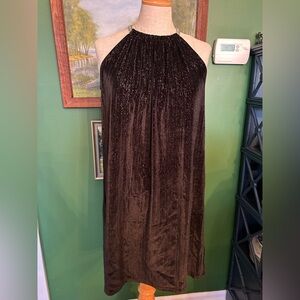 Michael Kors Shimmering Black Midi Dress